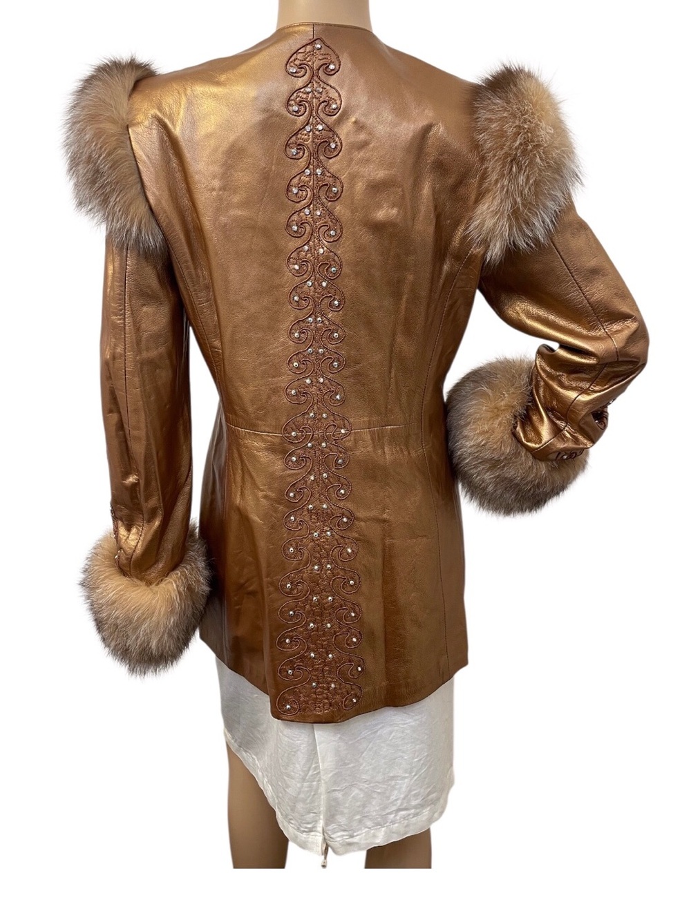 Vintage Dero by Rocco D'Amelio Women's Metalic Copper Fur Jacket,M - Picture 5 of 14